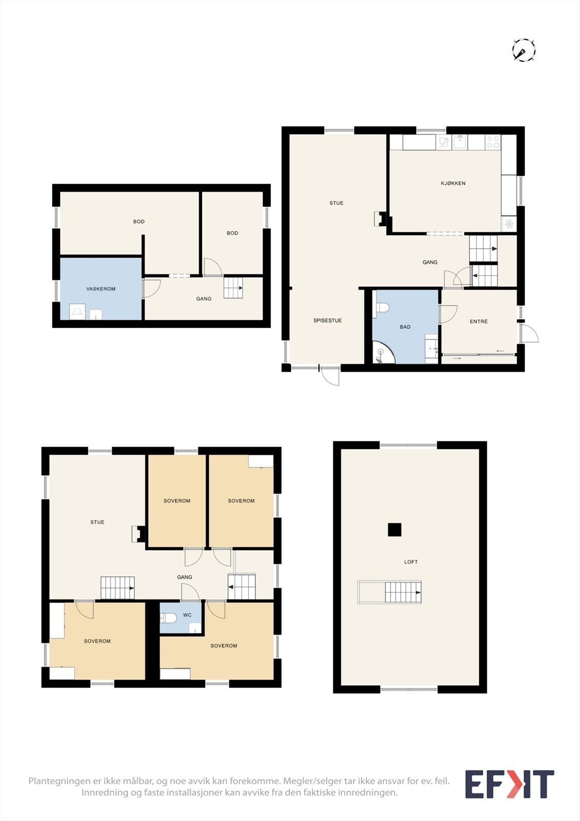 Boligen har en samlet bruksareal på 232 m² fordelt over fire plan. Galleribilde