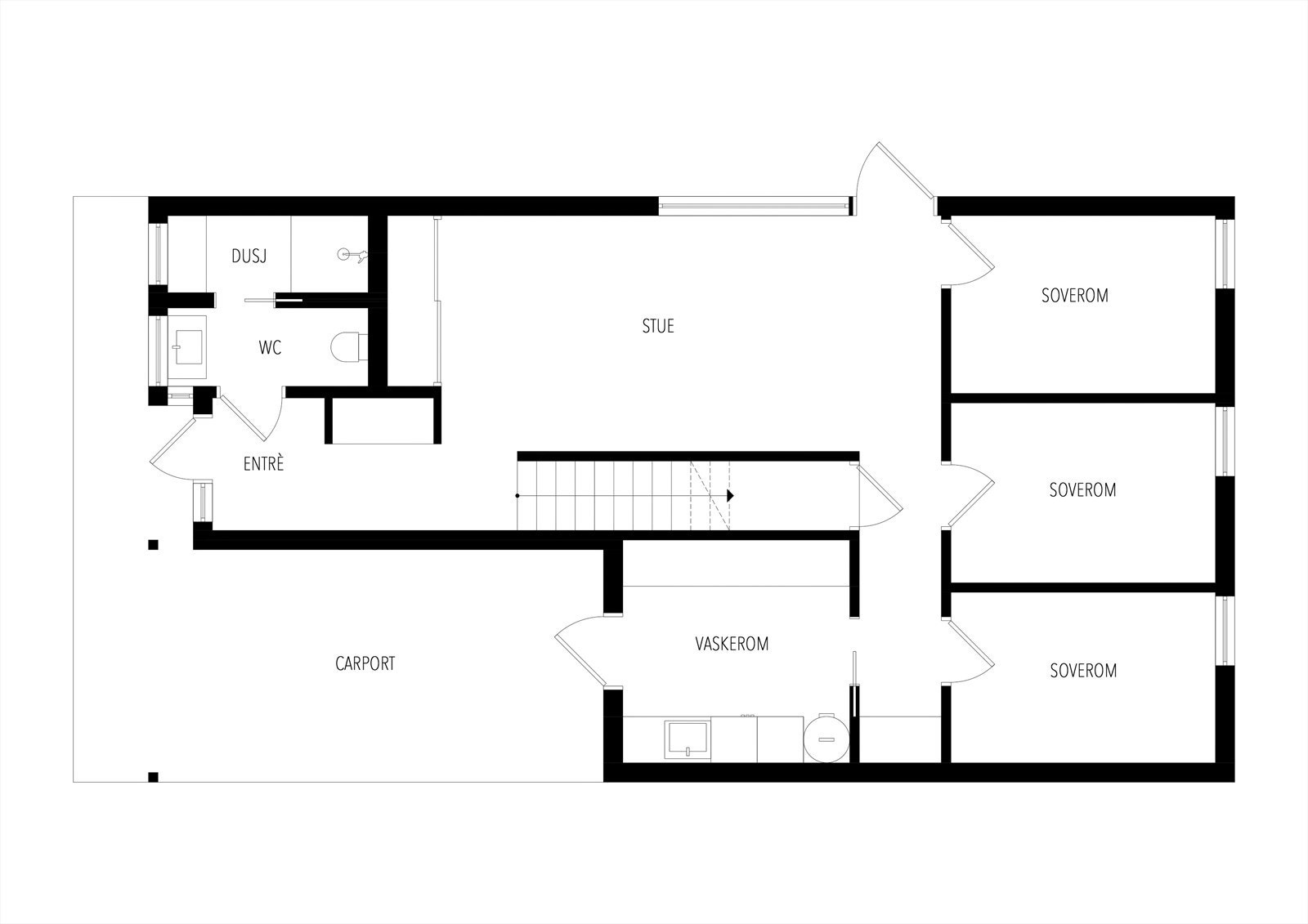 Plantegning 1. etasje Galleribilde
