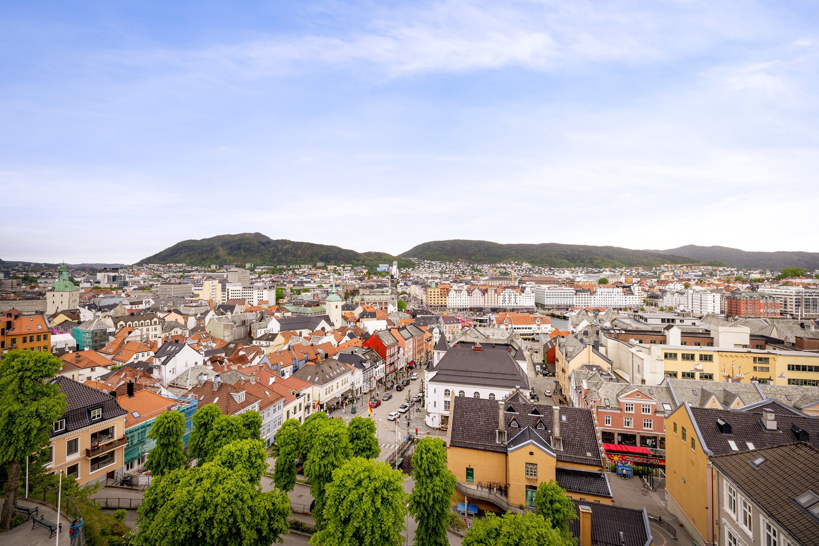 Utsikt over Bergen by. Galleribilde