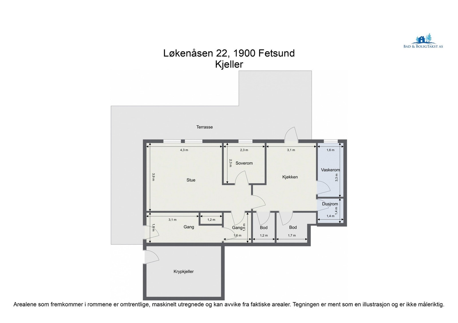 For en ekstra liten oversikt får du først se plantegningen over etasjen. Galleribilde