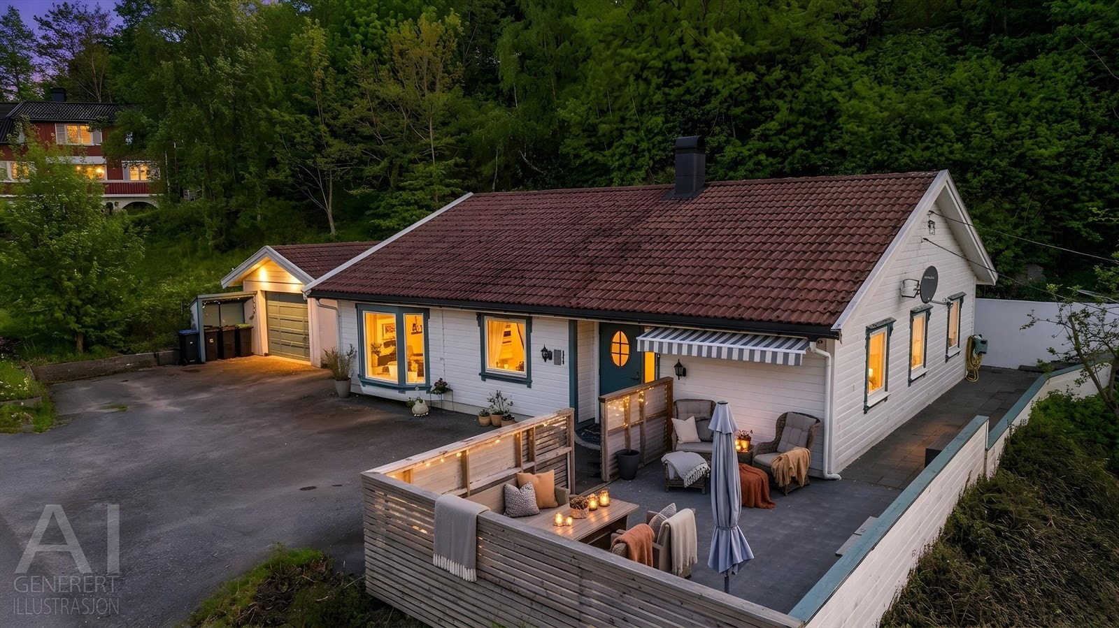 Det er gode parkeringsforhold på eiendommen i tillegg til i garasje. Galleribilde