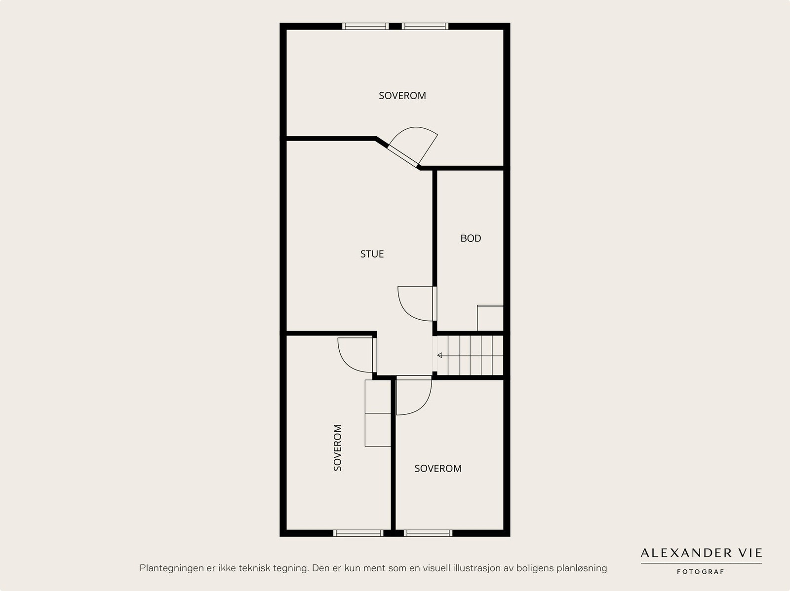 Plantegning loftsetasje. Galleribilde