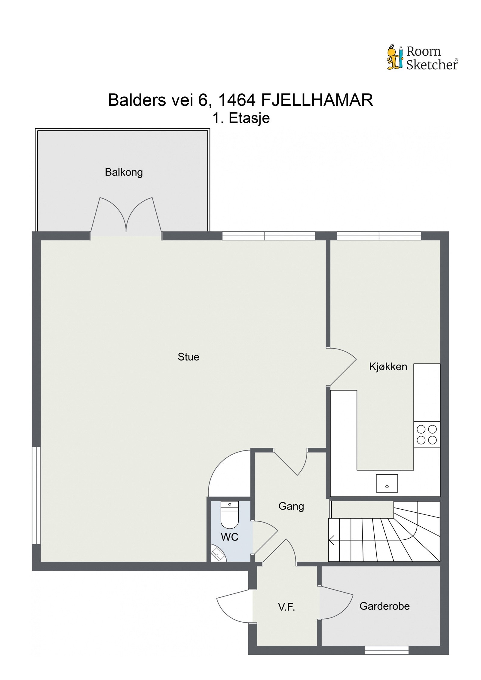 Plantegning 1. etasje Galleribilde