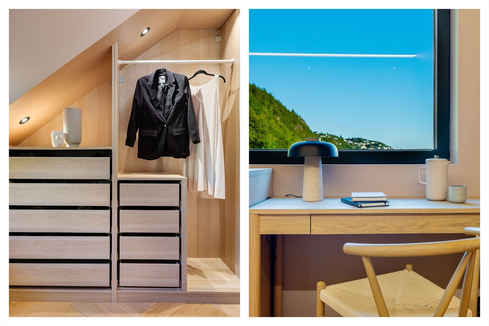 Rommet har god plass til både seng, garderobe og skrivepult. Galleribilde