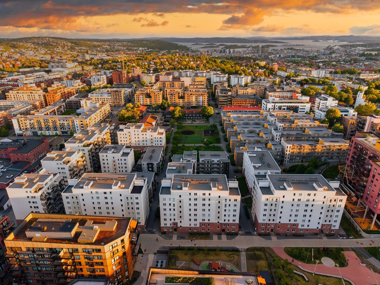 Dronebilde over området. Galleribilde