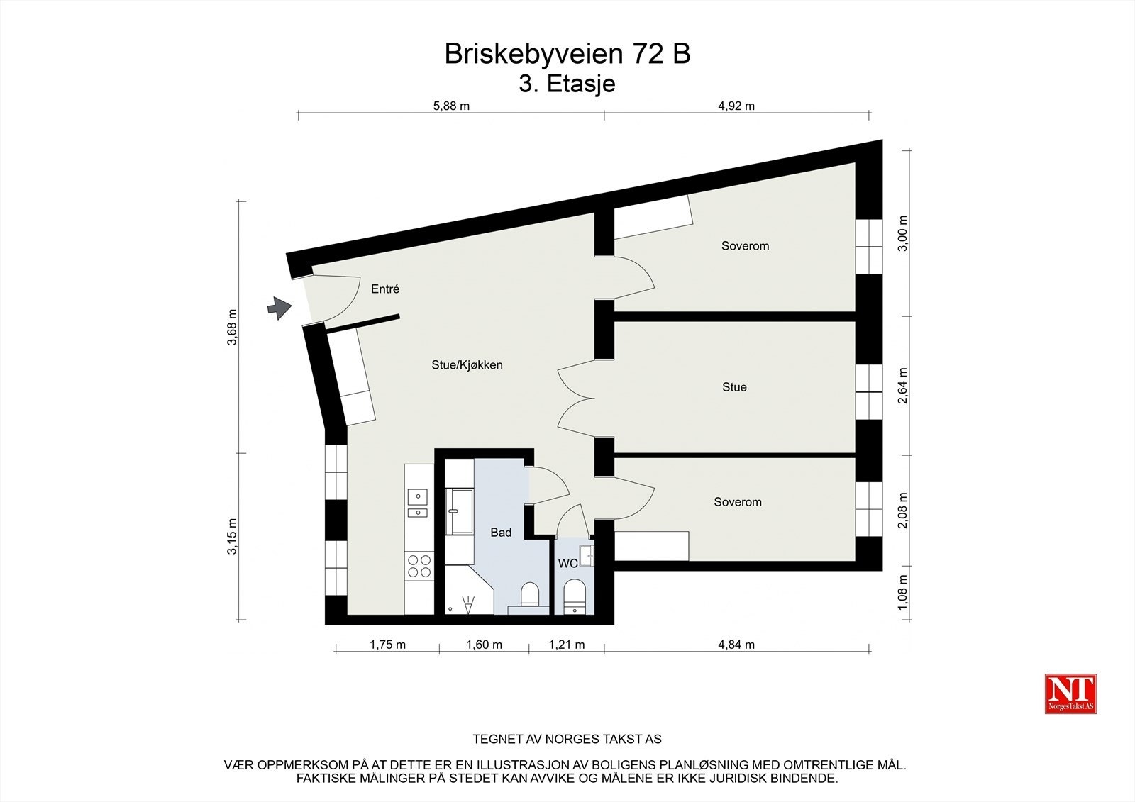 Plantegning. Slik den er innredet i dag Galleribilde