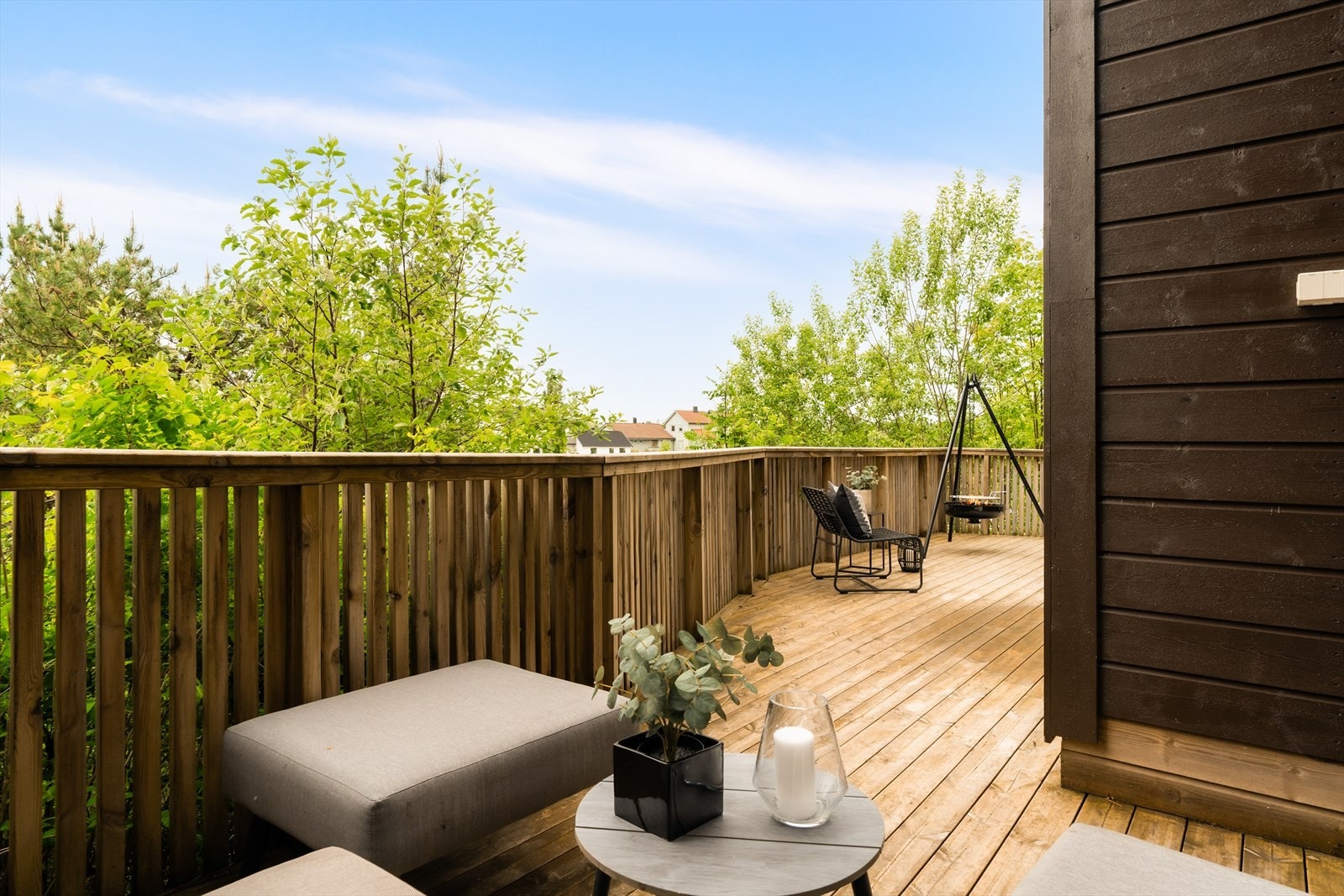 Verandaen kan innredes i flere naturlige soner. Galleribilde