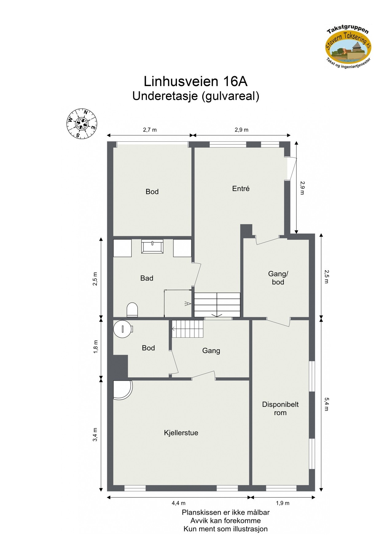 Plantegning - underetasje. Galleribilde