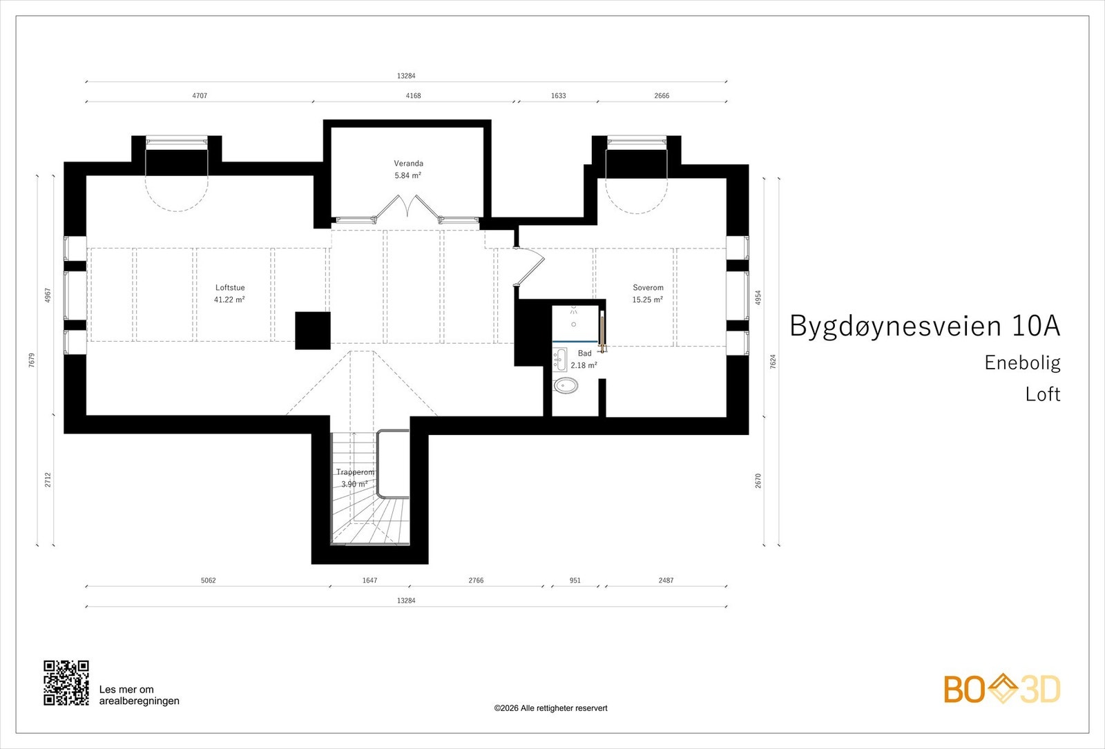 Plantegning - Loft. Galleribilde