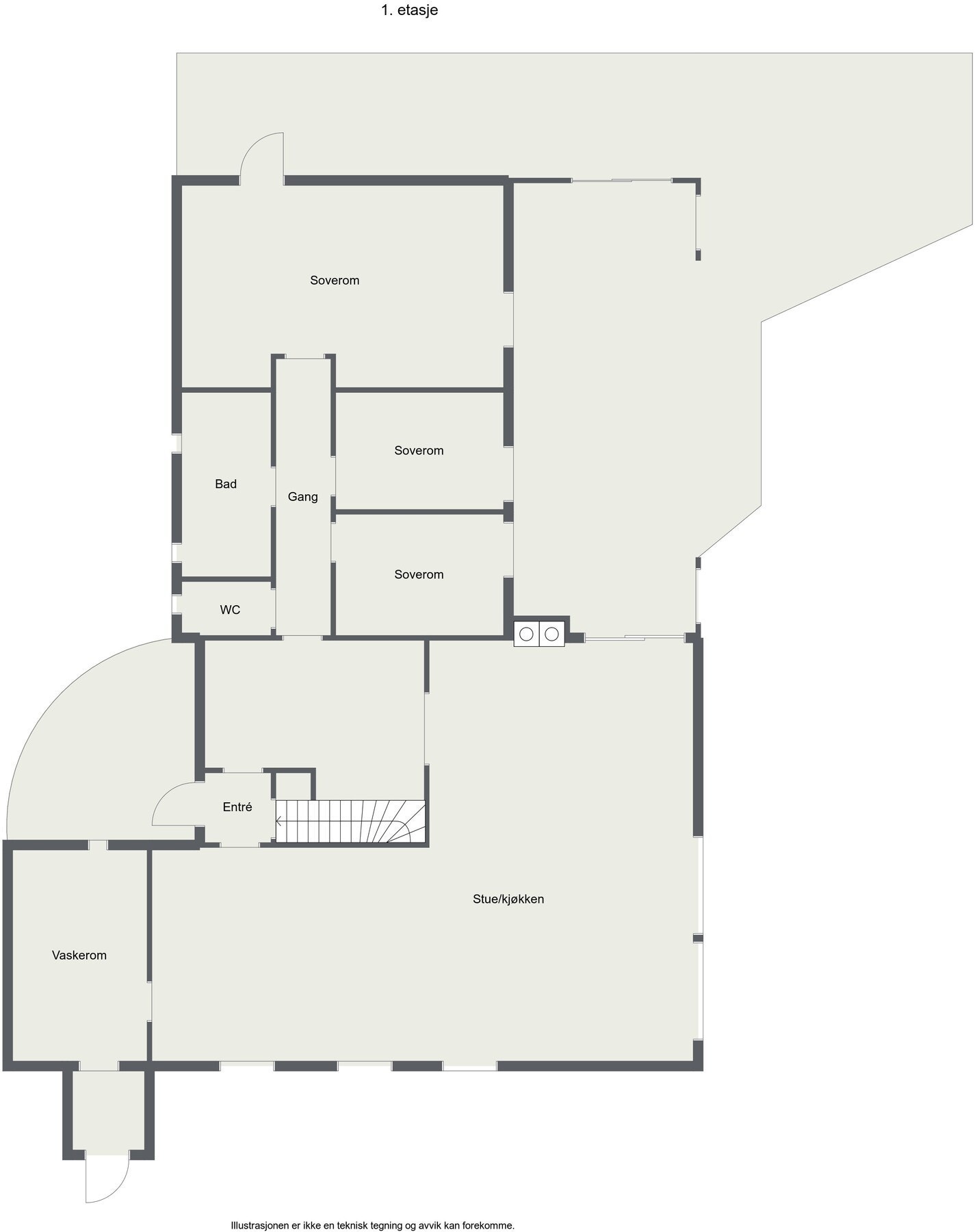 Plantegning 1. etg Galleribilde