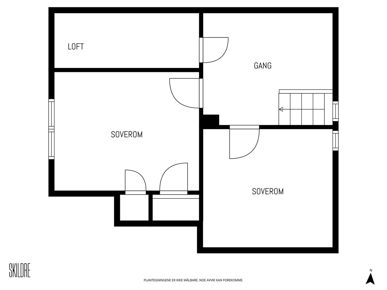 Plantegning for loftsetasje. Galleribilde