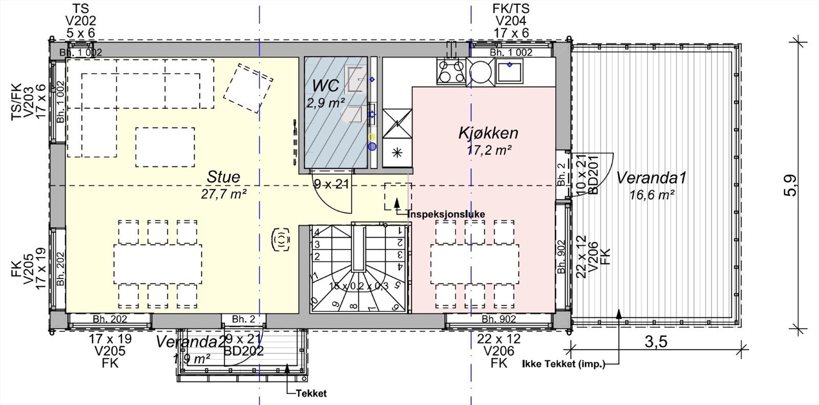 Plantegning fra ABChus - 2. etasje. Galleribilde