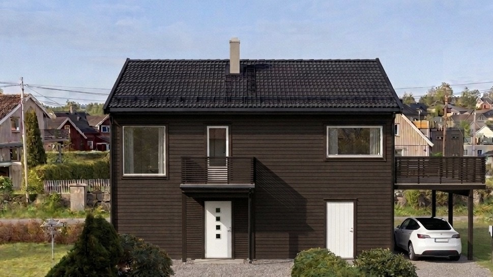 Velkommen til Linjeveien 76E - en seksjonert tomt med rammetillatelse for oppføring av enebolig i et rolig og etablert villastrøk. KI-genererte illustrasjoner. Avvik og tilvalg kan forekomme. Galleribilde