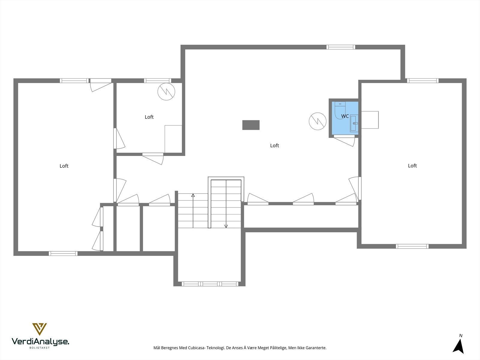 Planløsning over dagens bruk av loft. Galleribilde