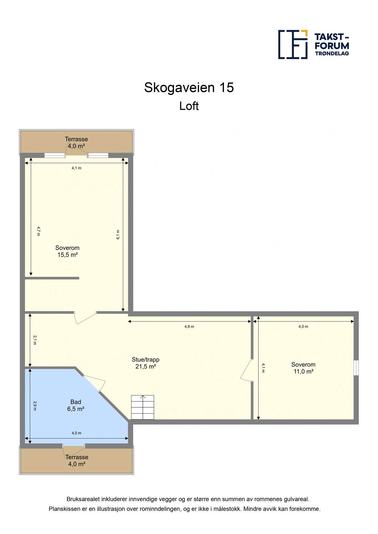 Plantegning loft. Galleribilde