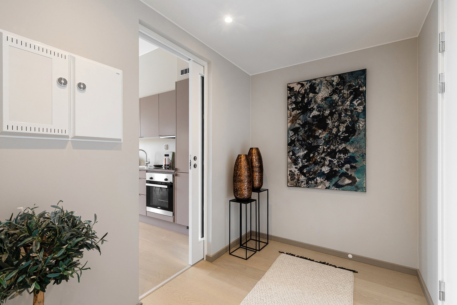 God entré med plass til både oppheng av ytterjakker og plassering av sko. Mulighet for kommode/garderobeskap er det også. Galleribilde
