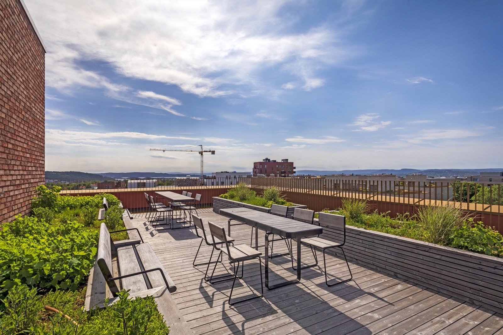 Felles takterrasse med god utsikt. Galleribilde