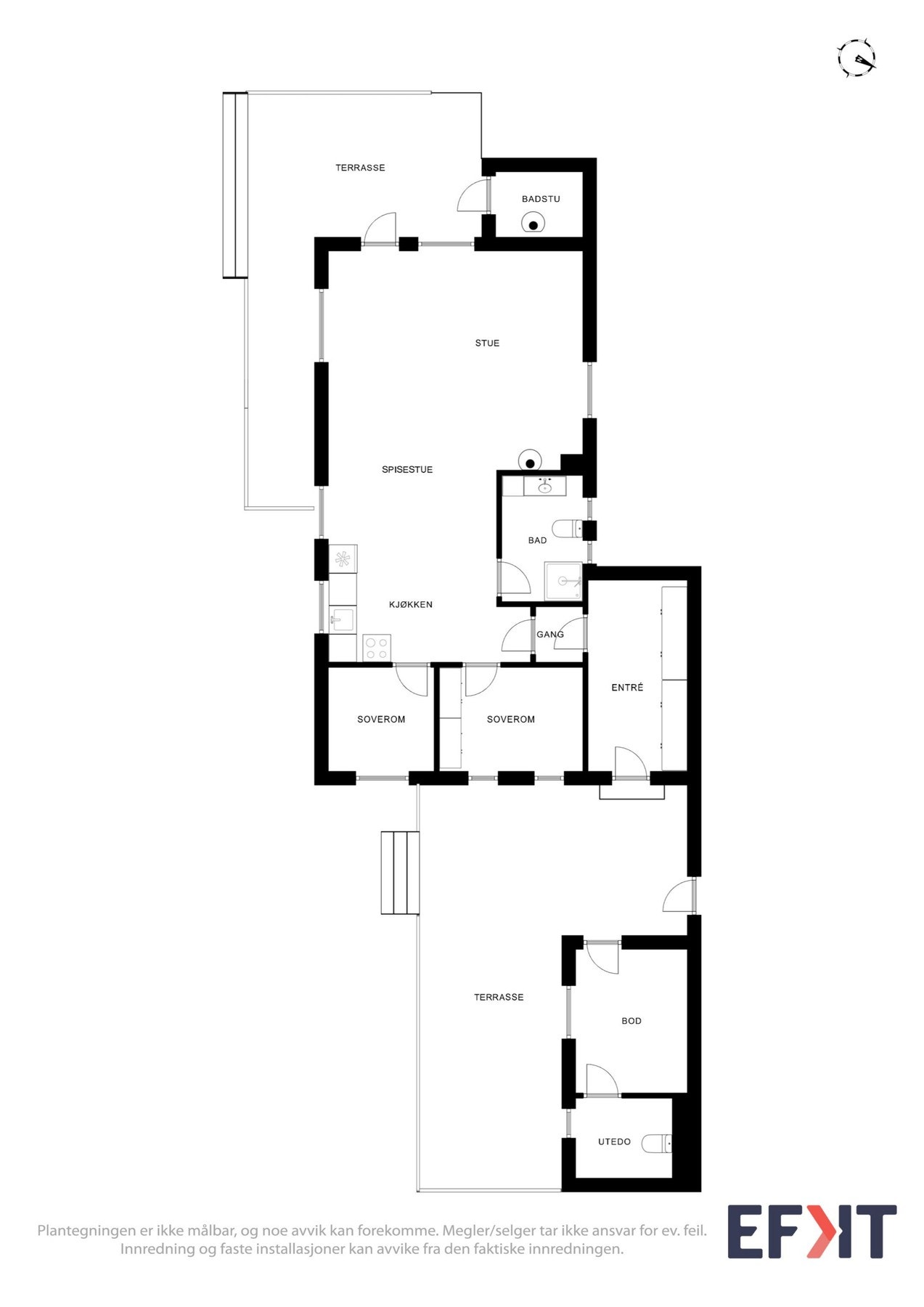 Plantegning hytte Galleribilde