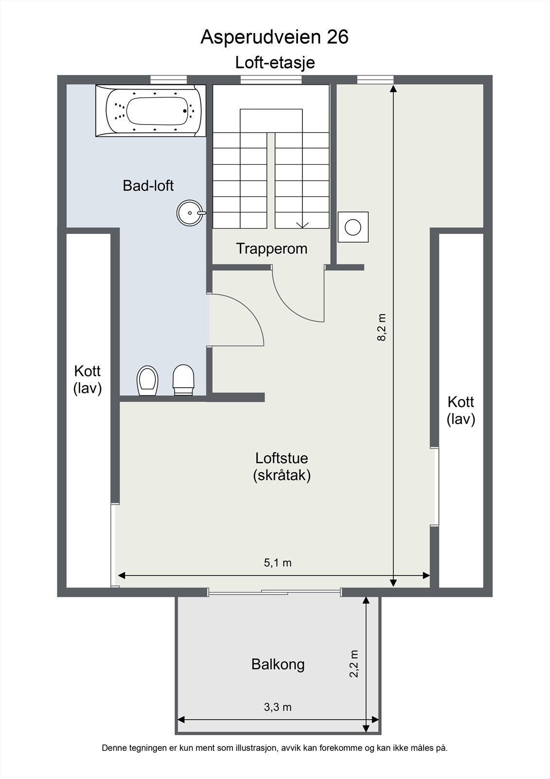 Plantegning - loft etasje. Galleribilde