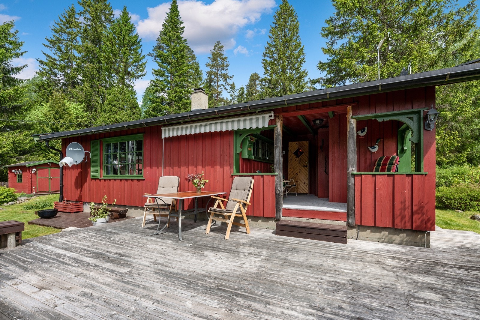 En markise sørger for effektiv solskjerming de varmeste sommerdagene. Galleribilde