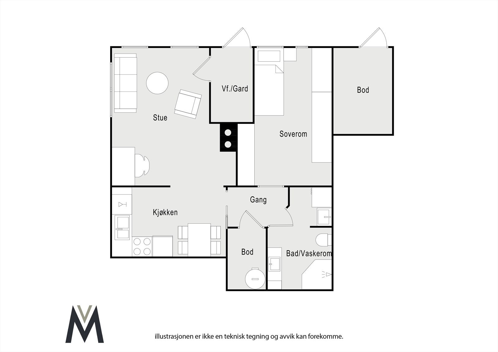 Plan underetasje Galleribilde