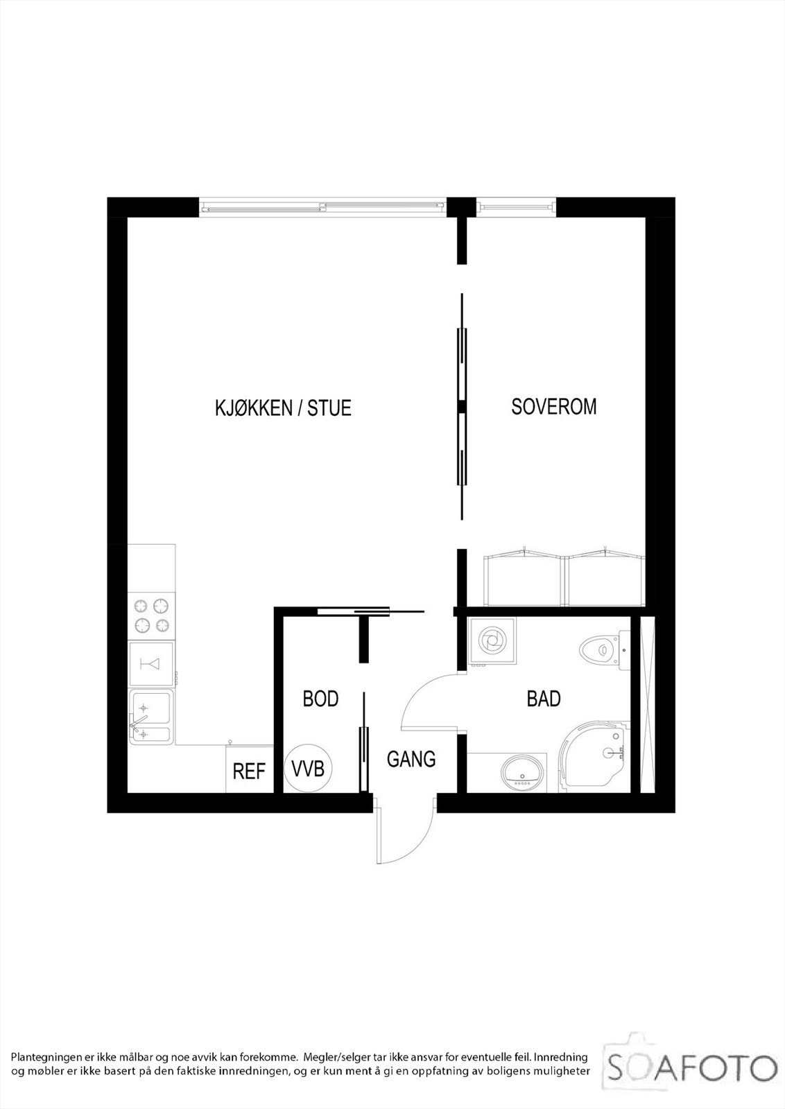 Plantegning- bod både i leiligheten og i 1. etasje Galleribilde