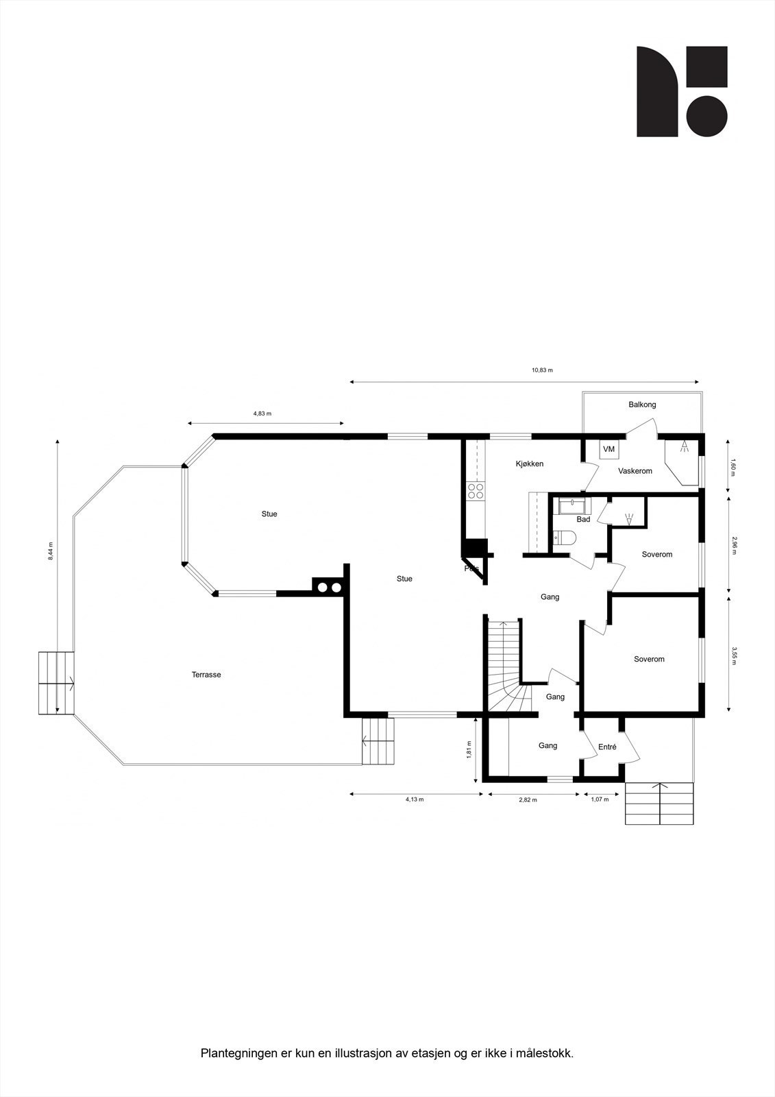 Planskisse 1.etasje. Galleribilde