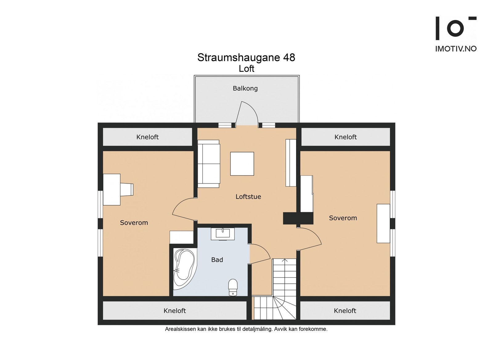 Plantegning loft - BRA: 58 kvm Galleribilde