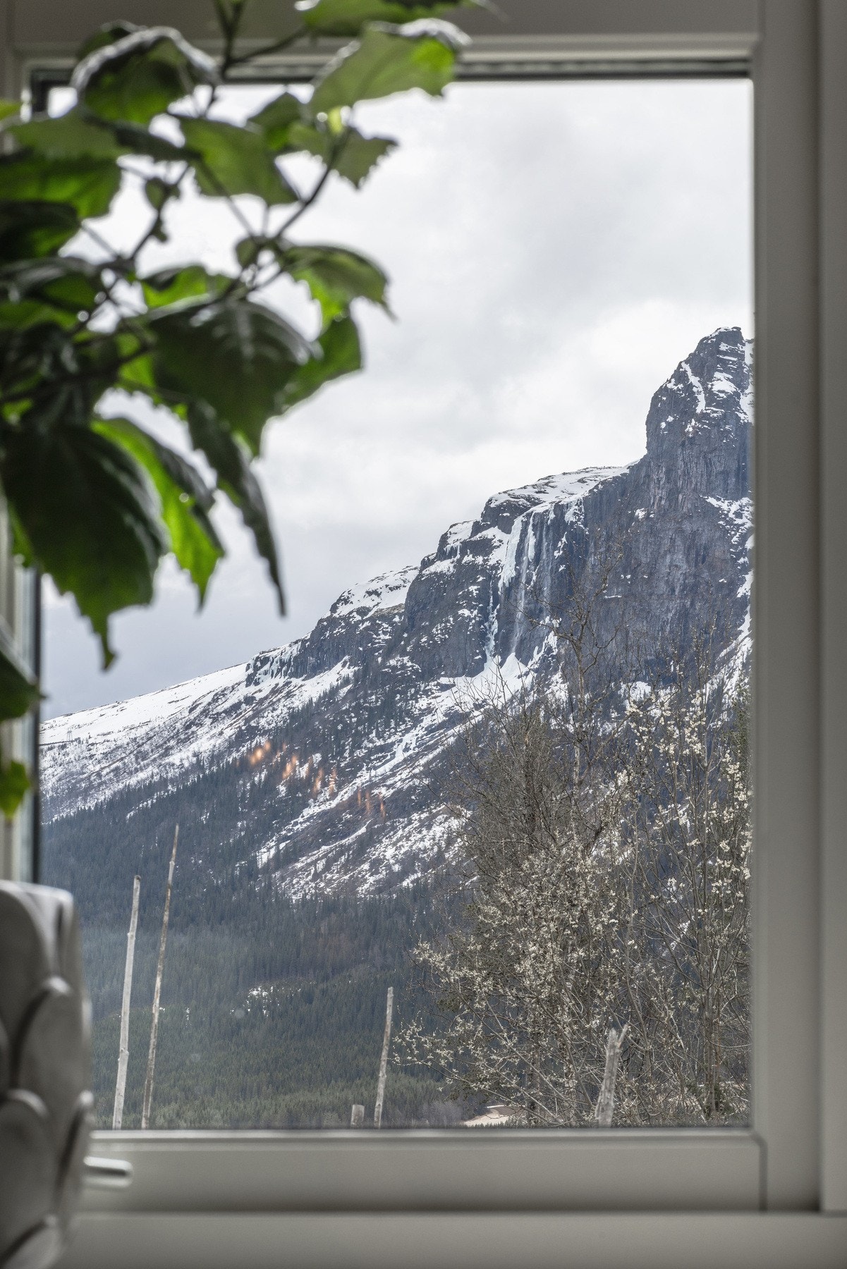 Det er fantastisk fjellutsikt fra eiendommen. Her fra Hydnefossen. Galleribilde