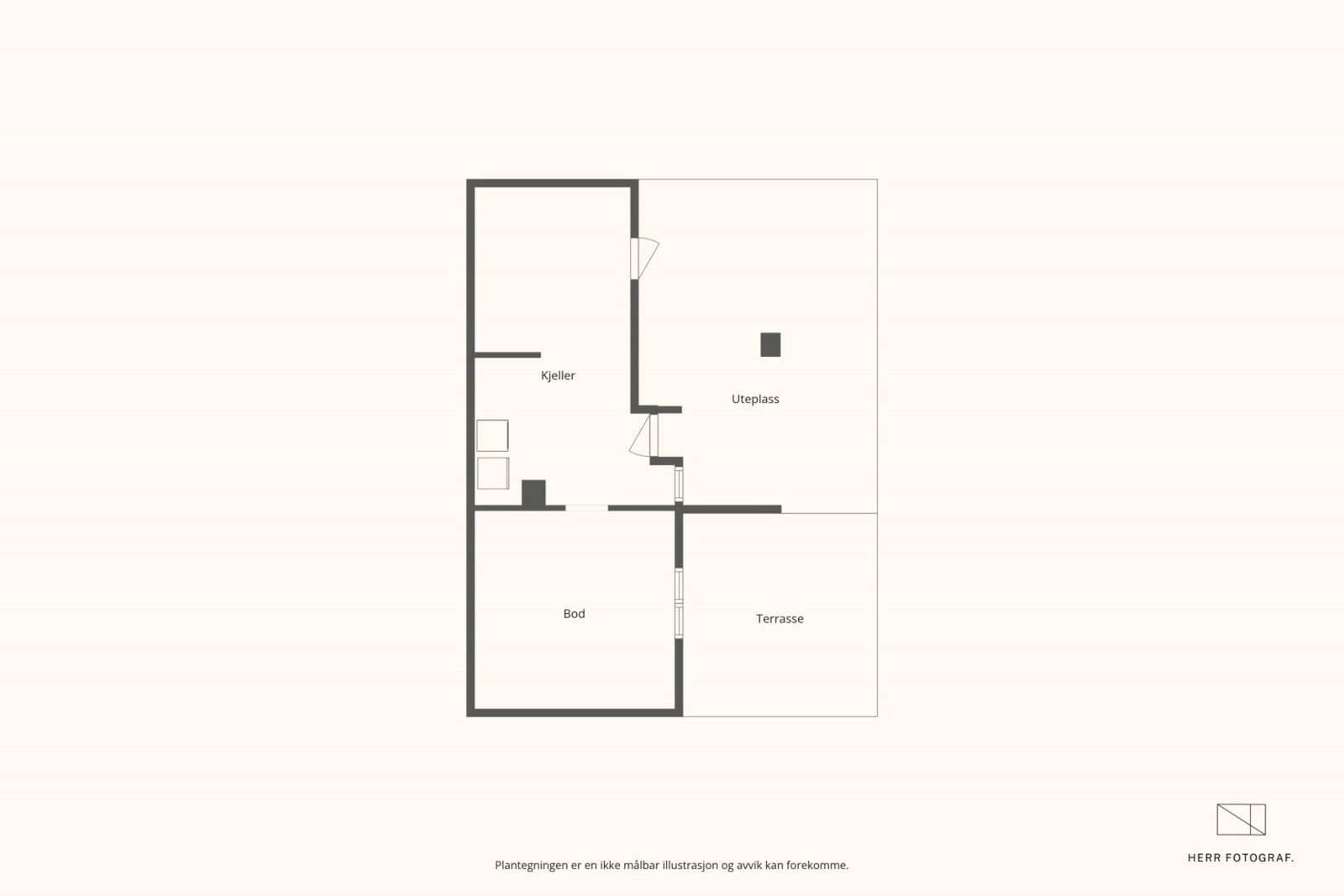 Underetasje | Vaskekjeller (9,2 m²), kjellerrom
(10,6 m²) og kjellerrom (ikke
målbart pga takhøyde) Galleribilde