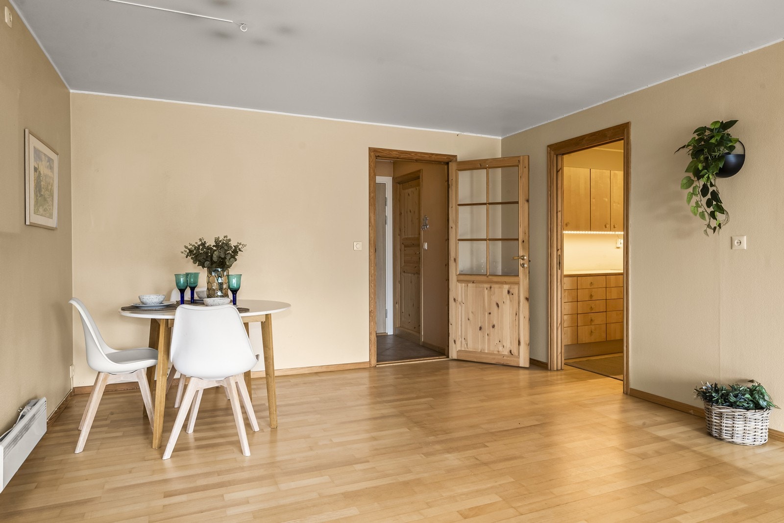Fra stuen er det inngang til både kjøkken og soverom. Galleribilde