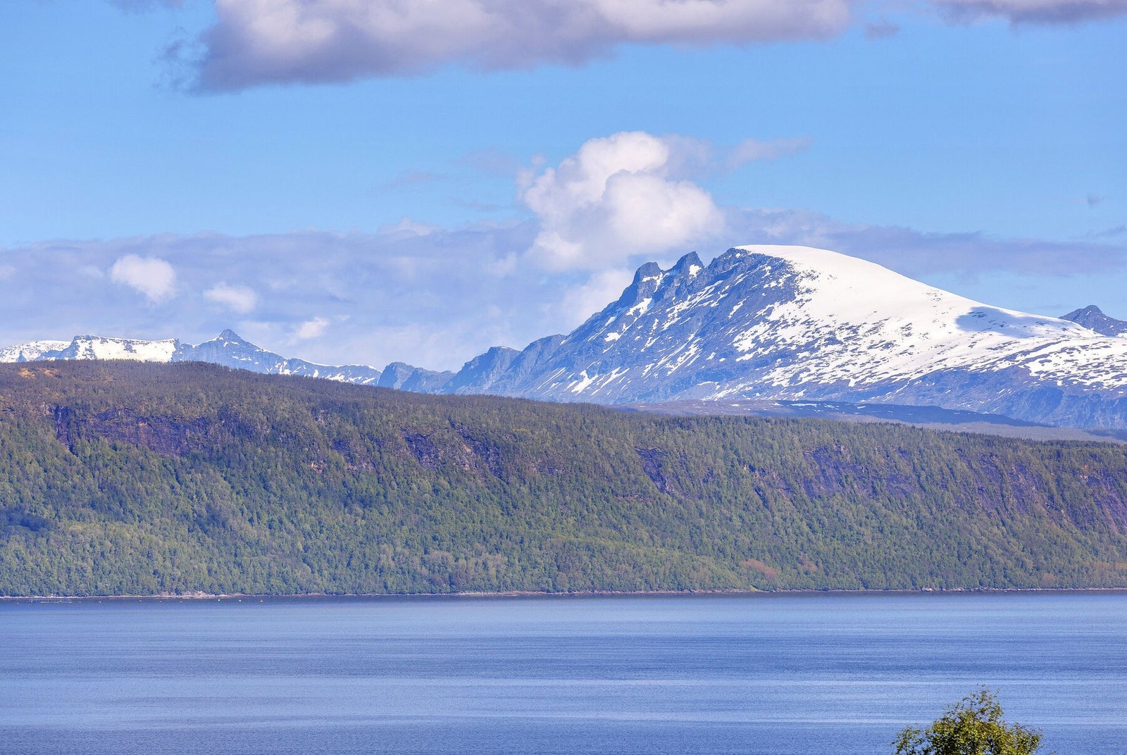 Utsikt mot fjord og fjell Galleribilde