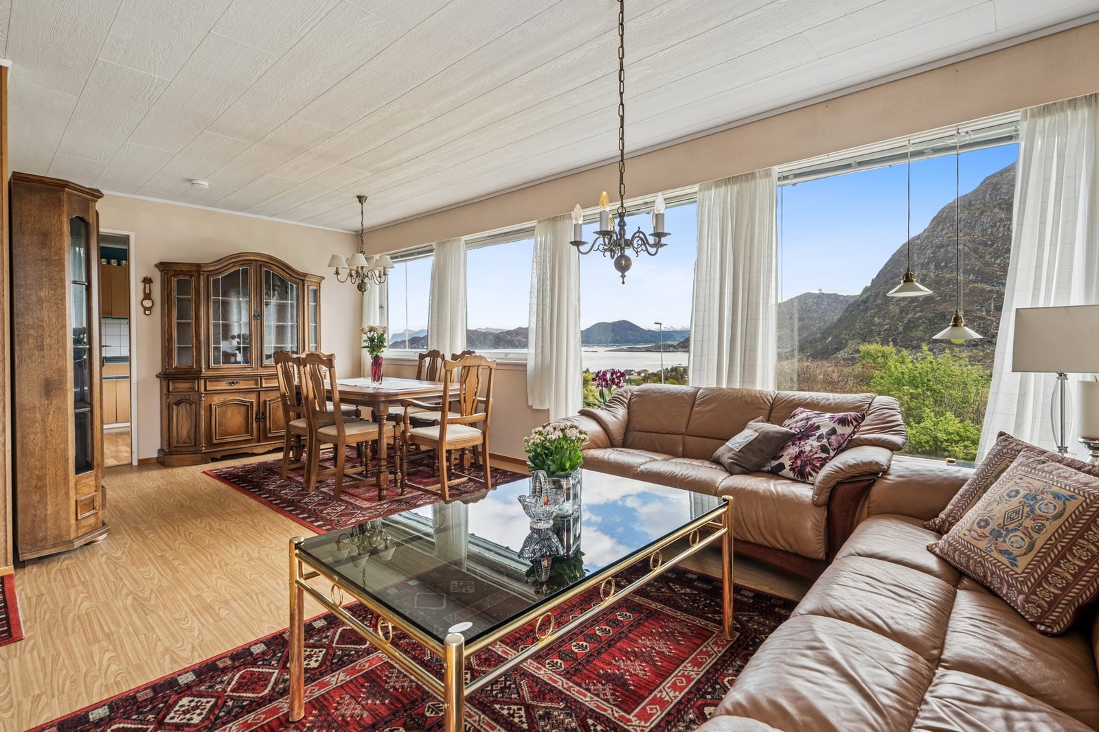Stor stue med naturlige soner. Galleribilde