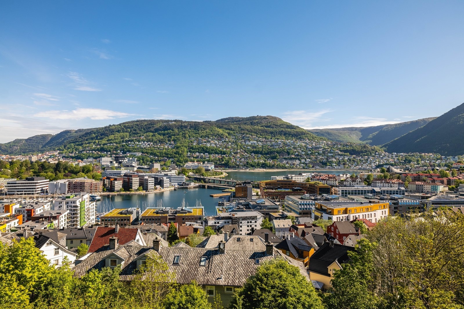 Leiligheten har en meget sentralt beliggenhet med gangavstand til sentrum. Nydelig plassering i 2. etasje med utsikt mot Bergen, Fløyen og Ulriken. Galleribilde