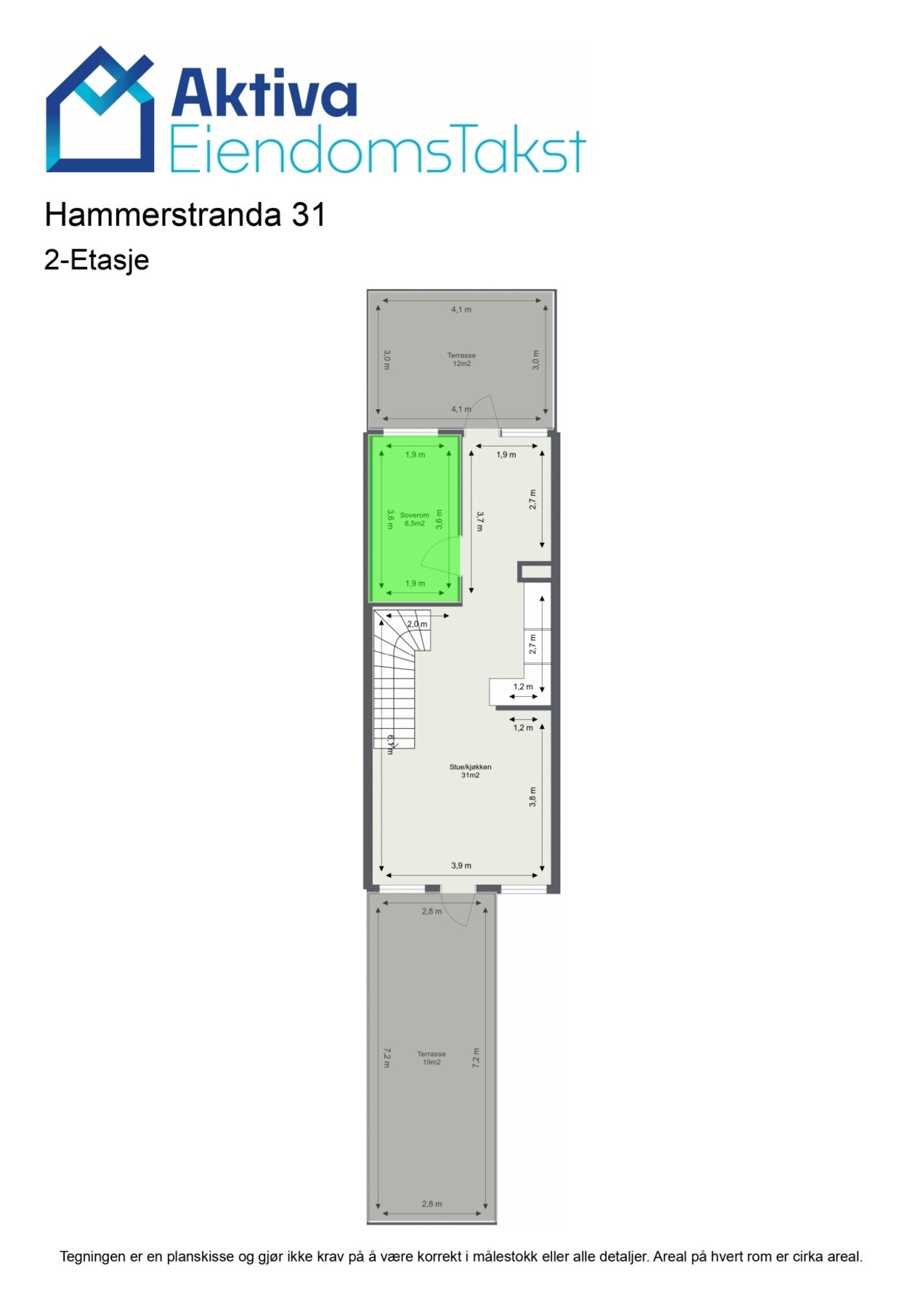 Planskisse - 2. etasje. Galleribilde