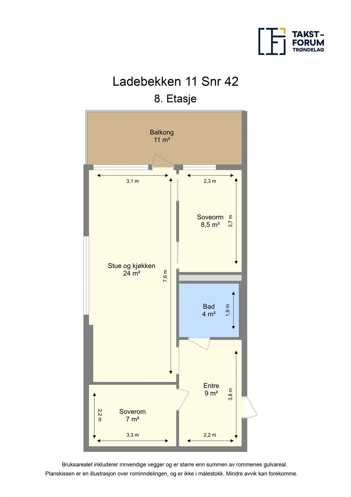Ta en titt på planskissen og gjør deg kjent med romfordelingen! Galleribilde