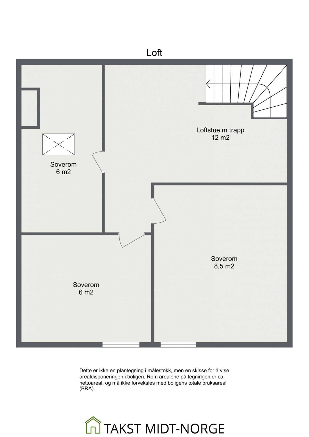 Planskisse - Loft. Galleribilde