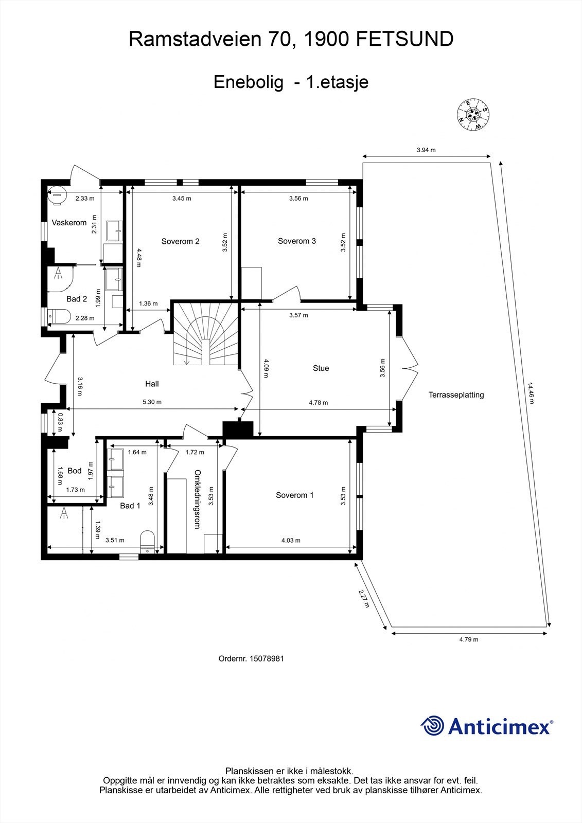 Plantegning 1.etg. Galleribilde