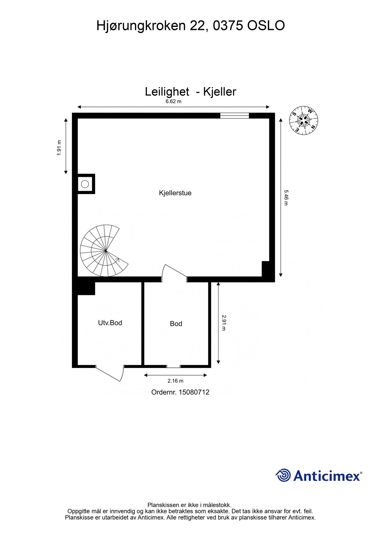 Plantegning kjeller. BRA-i: 43m2. Galleribilde