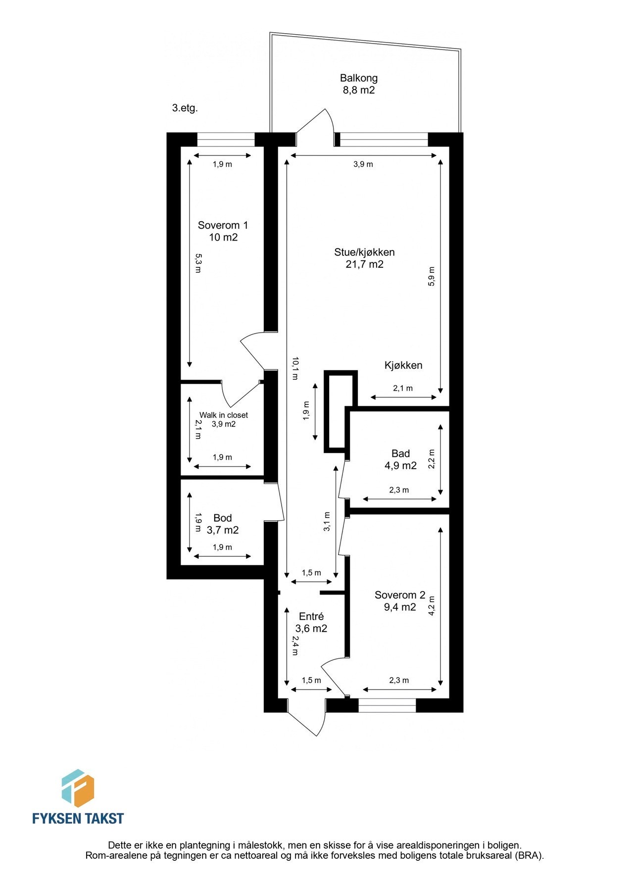 Målsatt planskisse. Galleribilde
