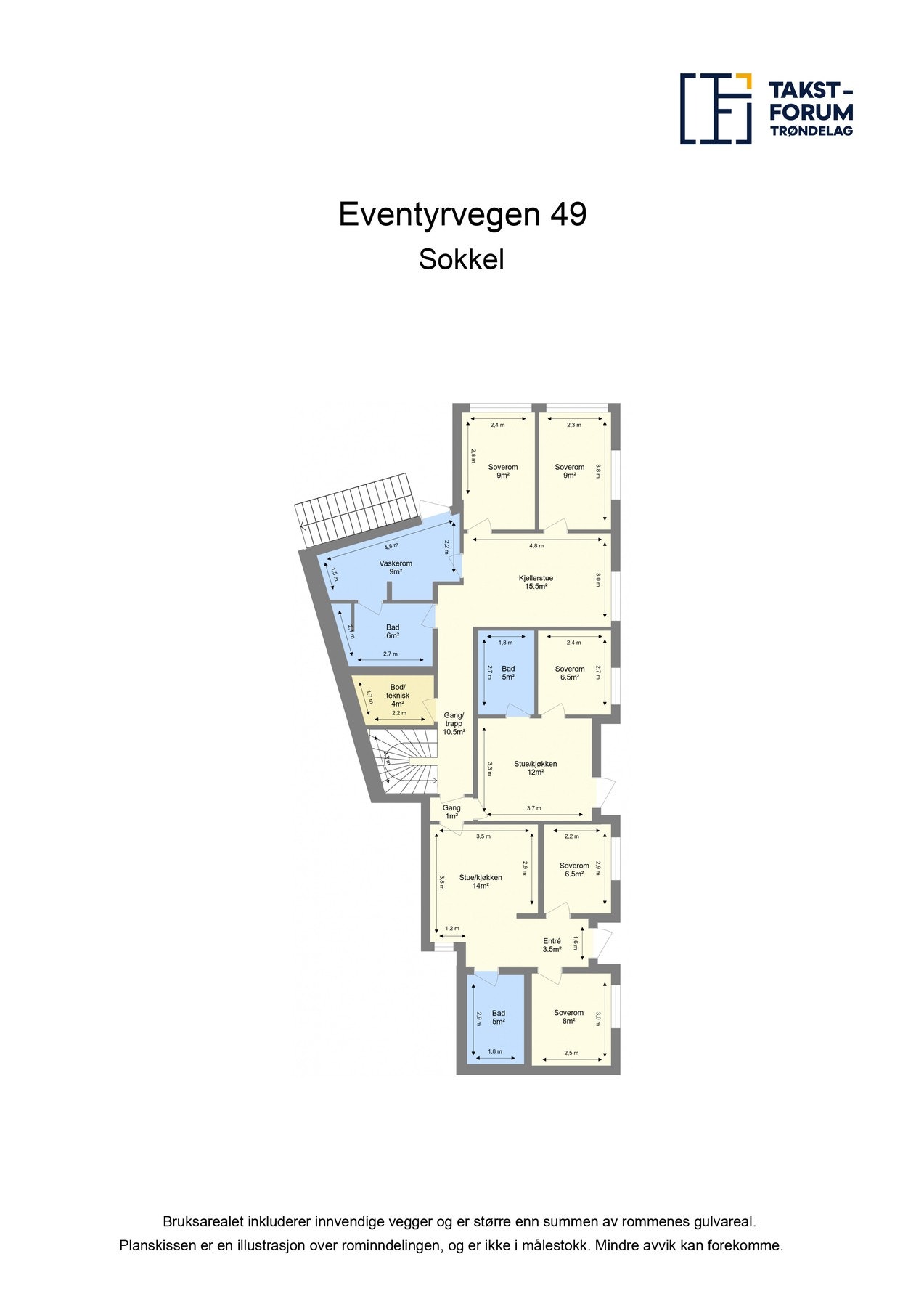 Plantegning 1. etasje Galleribilde