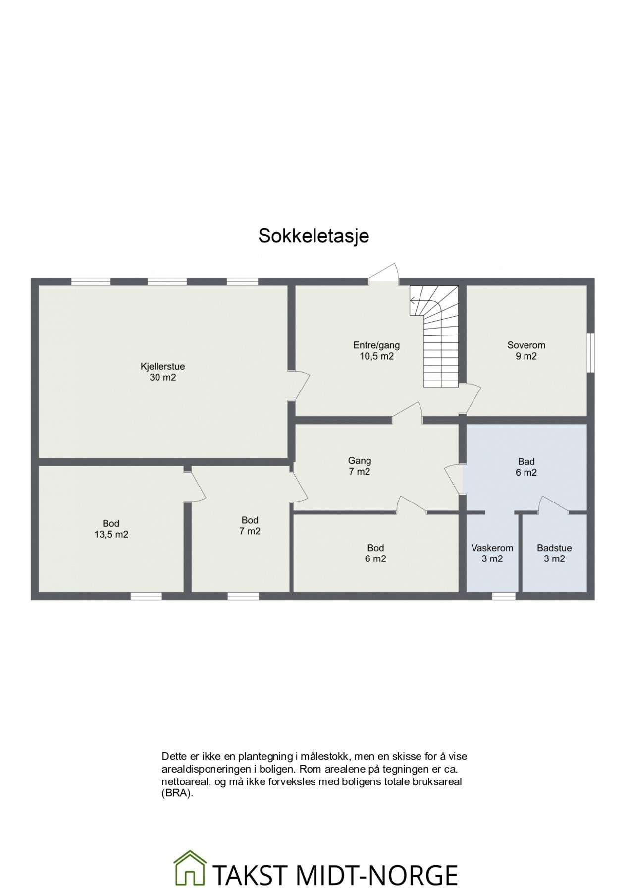 Planskisse kjeller. Galleribilde