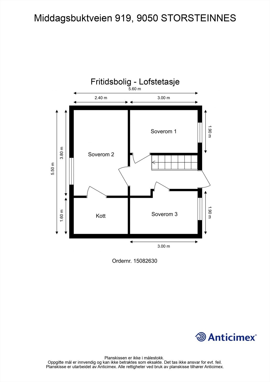 Plantegning loftsetasje Galleribilde