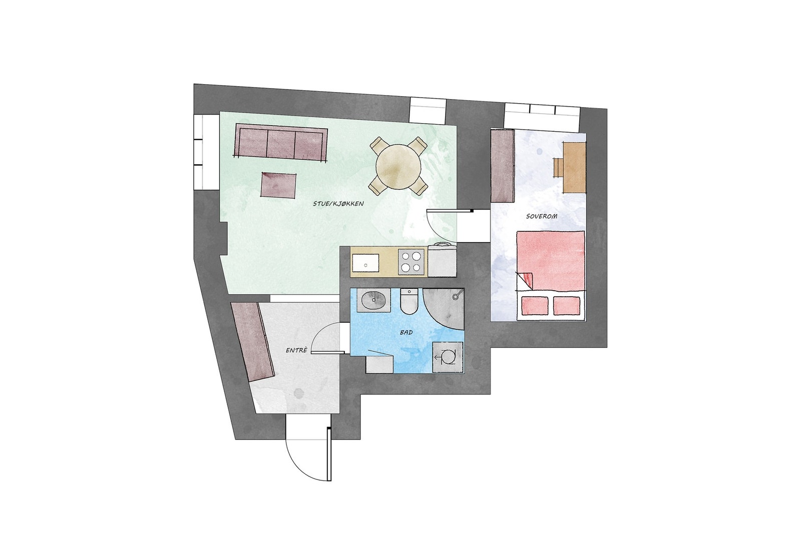 Planskisse (det tas forbehold om feil/avvik). Galleribilde