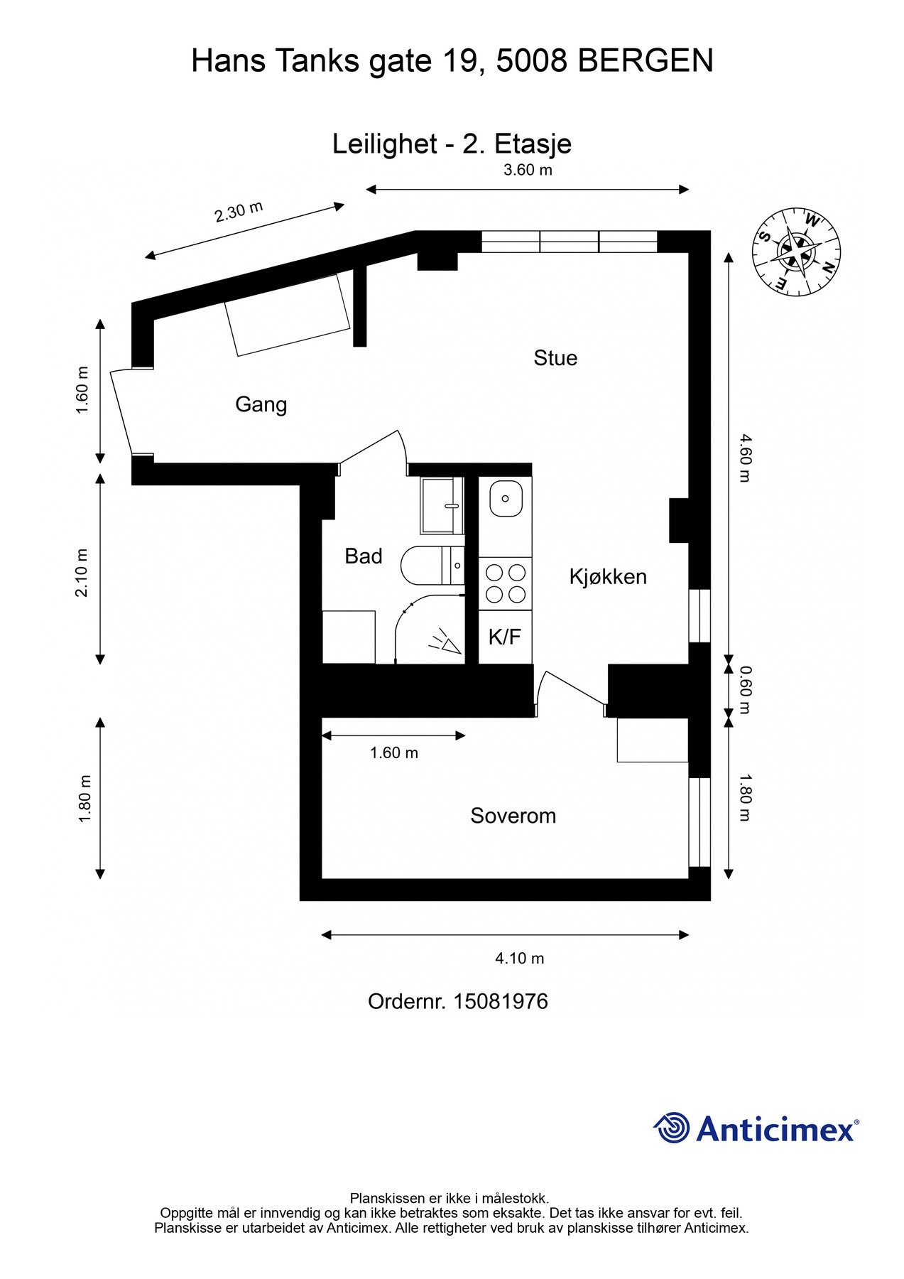 Målsatt planskisse (det tas forbehold om feil/avvik). Galleribilde