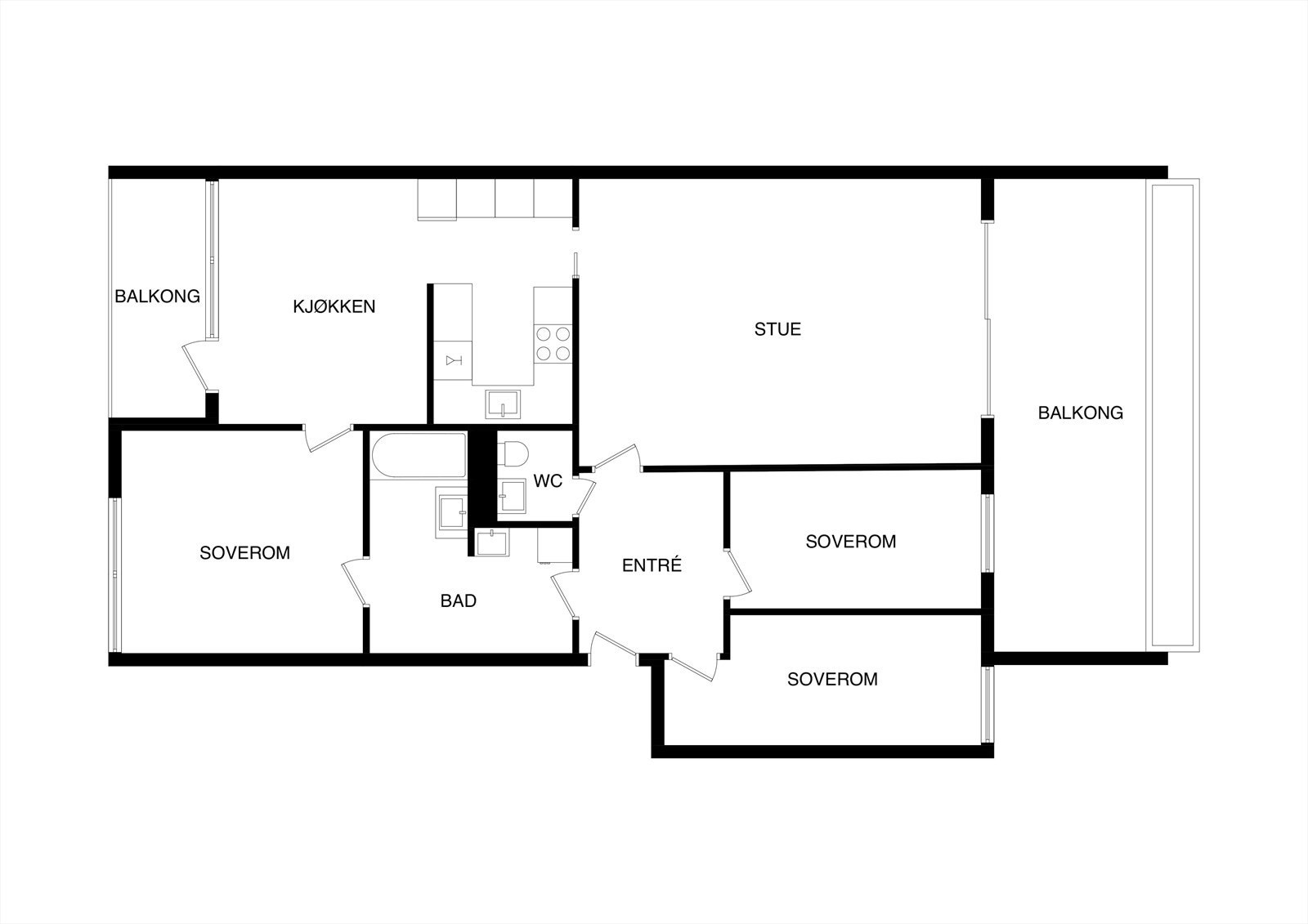 - Plantegning 2. etasje. I tillegg disponerer leiligheten 2 eksterne boder - Galleribilde