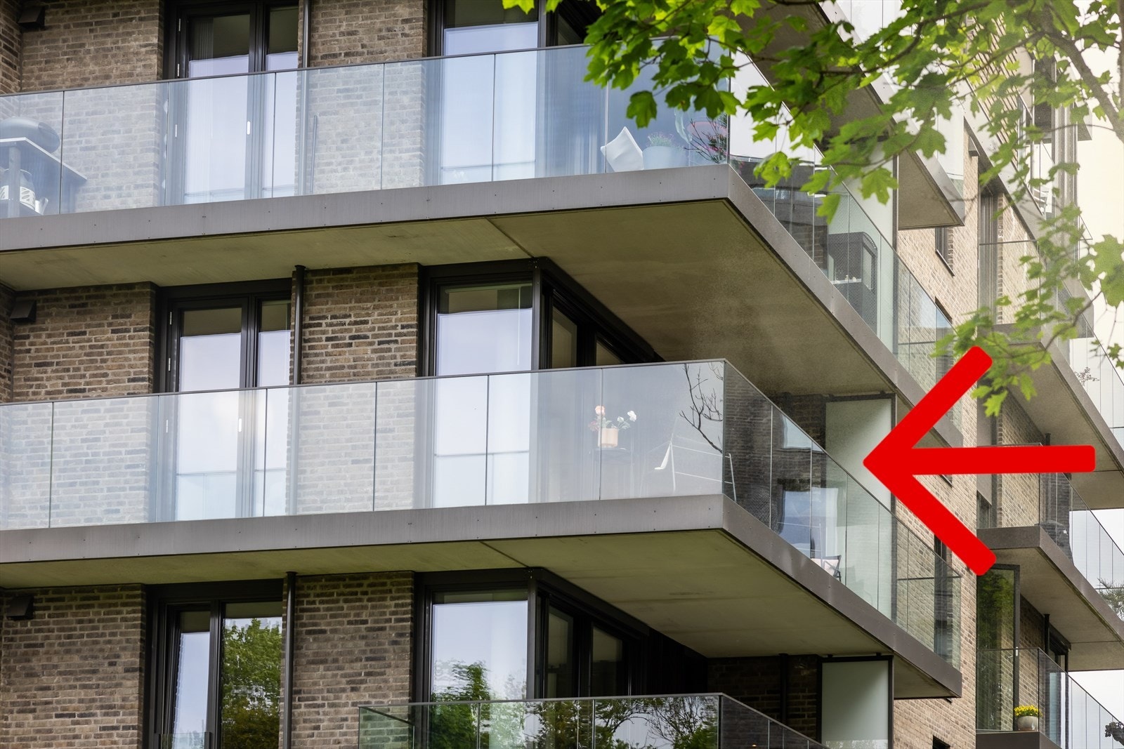 Hjørneleilighet med balkong på
17 m² Galleribilde