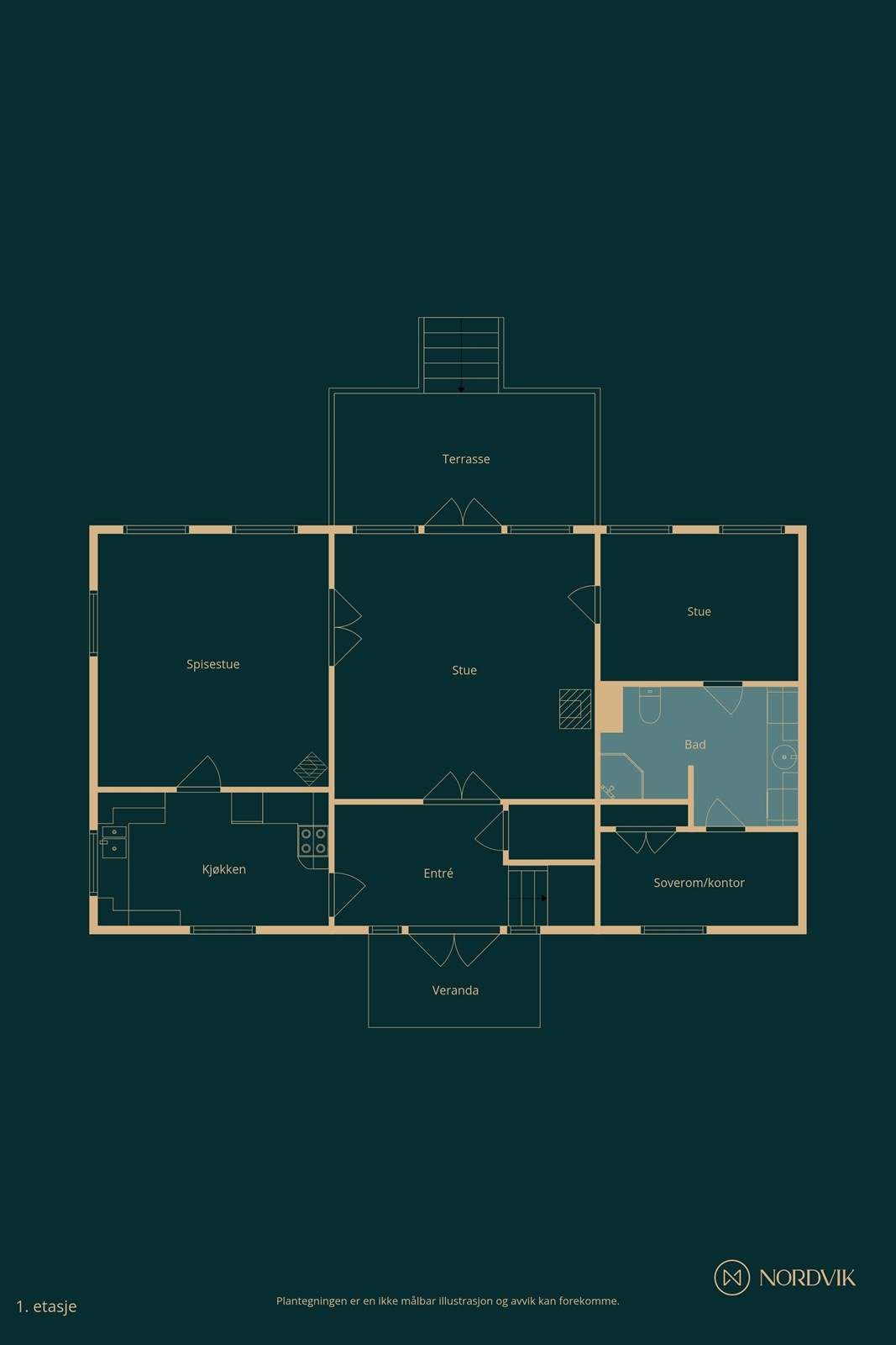 Plantegning 1. etasje Galleribilde