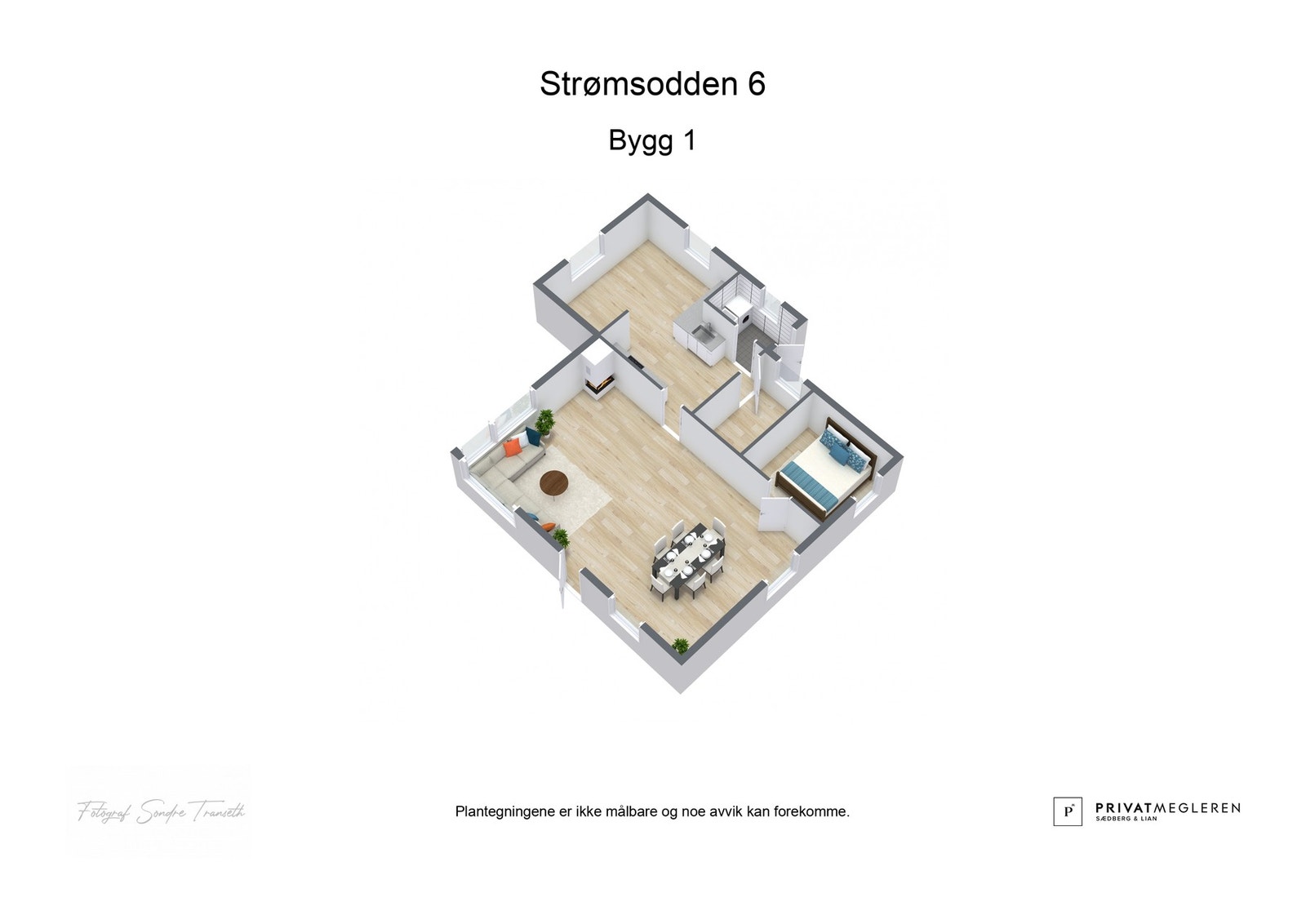 3D plantegning hytten - laget av fotograf Galleribilde