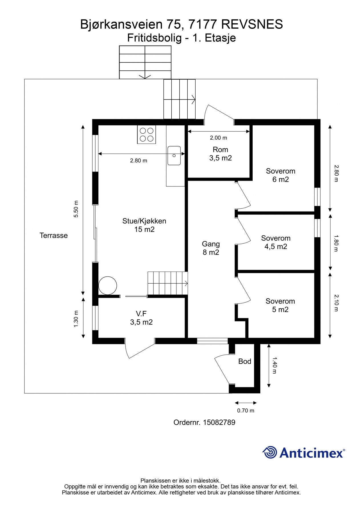 Plantegning - hytte Galleribilde